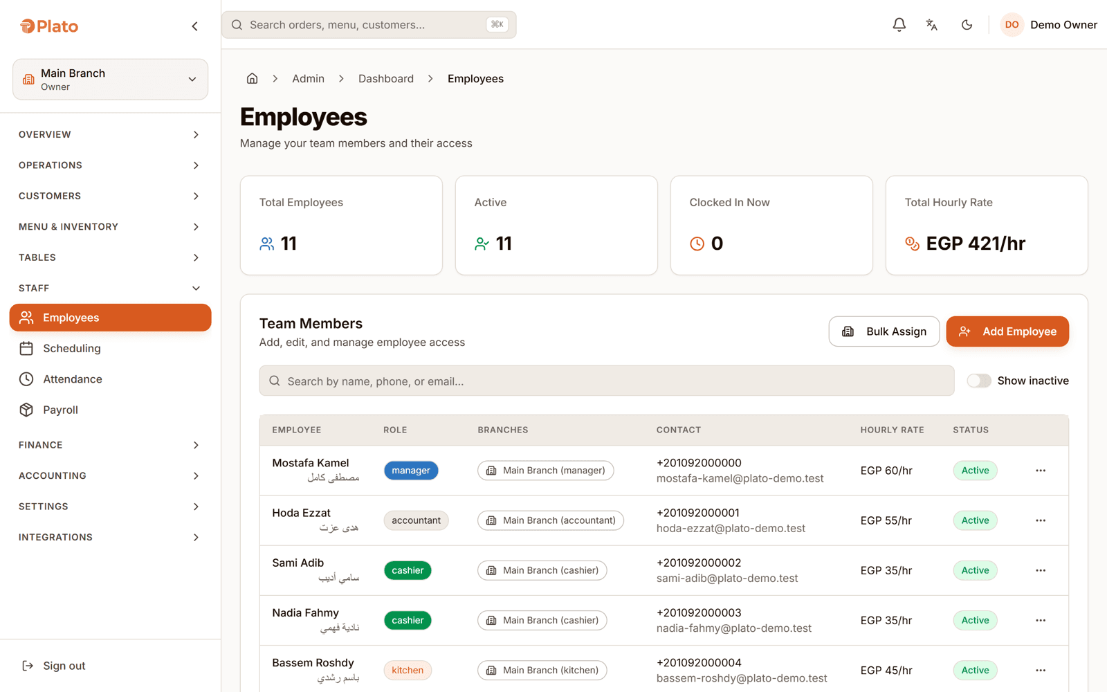 Employee records